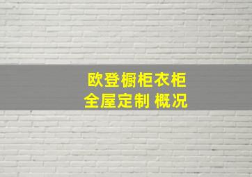 欧登橱柜衣柜全屋定制 概况